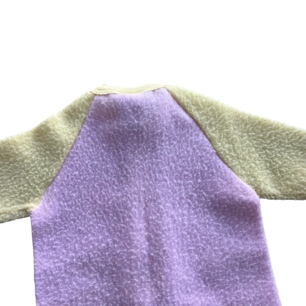 Baby Bgosh by OshKosh 6 Mon. Yellow Pink Fleece Footed Sleeper Front Zip Vintage